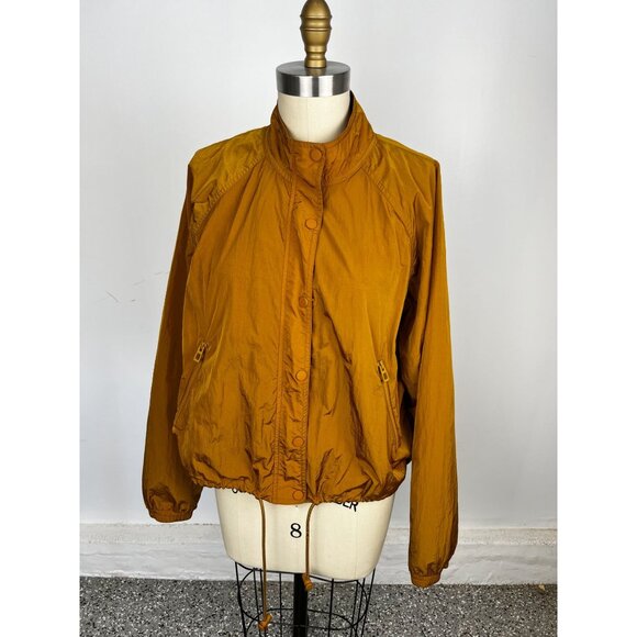 GOOD AMERICAN Essentials Shine Track Jacket Sz 3 Large Bronze - Picture 5 of 10